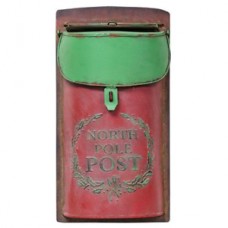 North Pole Christmas Red and Green Metal Post Box *New Farmhouse Decor Trend**   202401871804